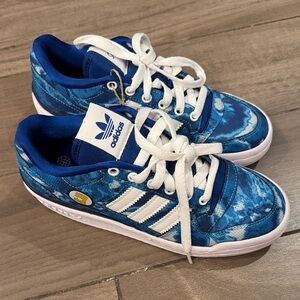 Adidas the Simpsons Forum Low J Kids Tie-Dye Blue Sneakers